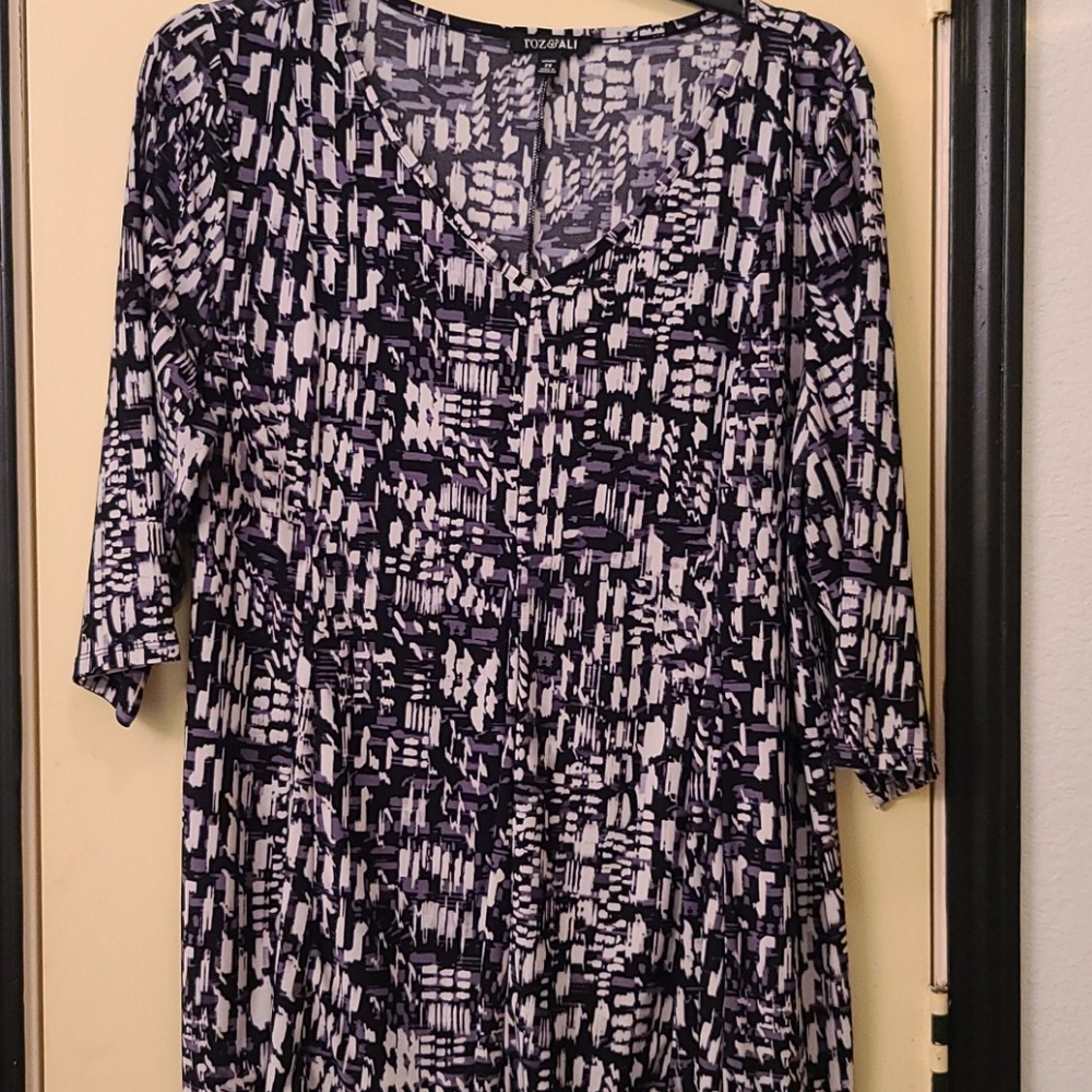 Roz & Ali 3/4-sleeve Blouse, 2x